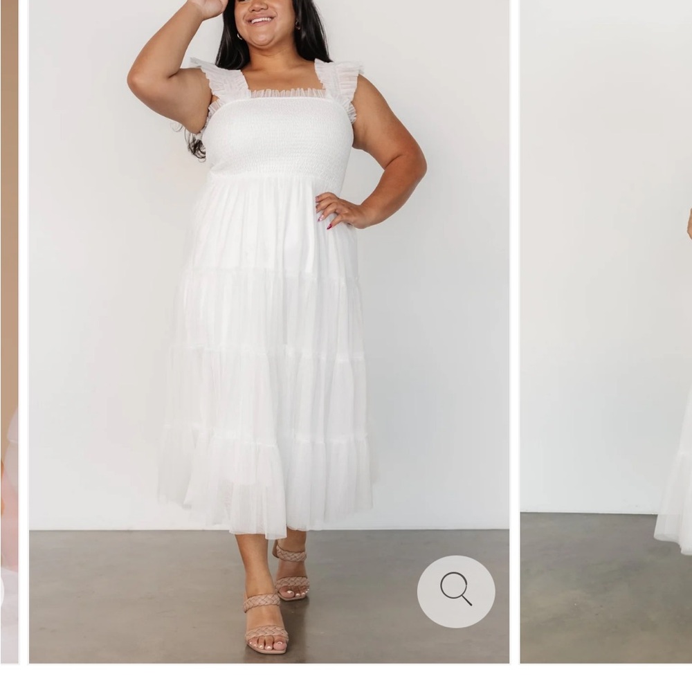 Baltic Born White Tulle Smocked Dress